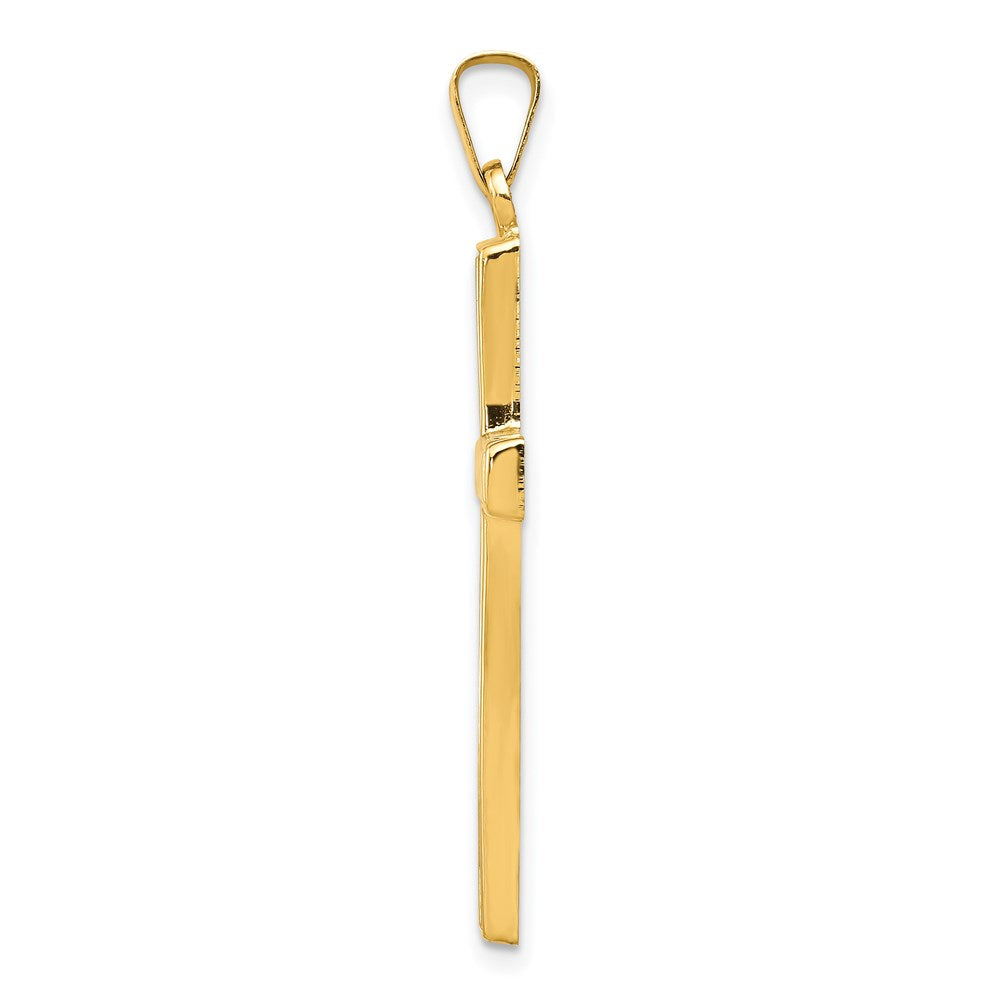 FJC Finejewelers 14 kt Yellow Gold Hollow Cross Charm 36 x 19 mm