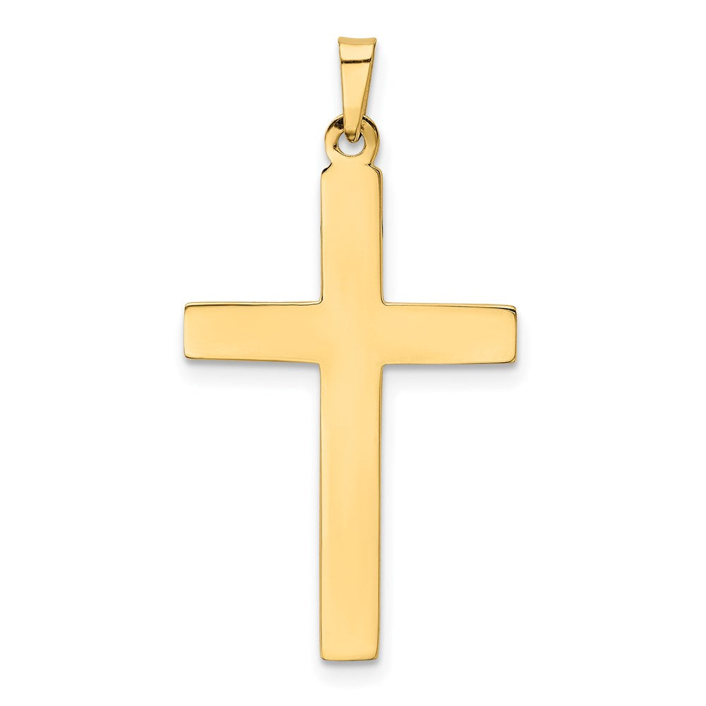 FJC Finejewelers 14 kt Yellow Gold Hollow Cross Charm 36 x 19 mm