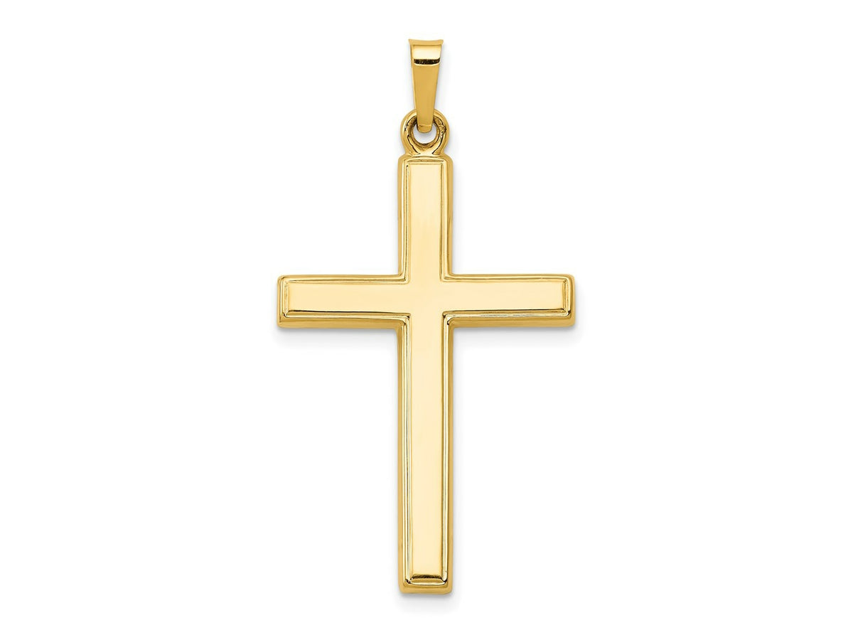 FJC Finejewelers 14 kt Yellow Gold Hollow Cross Charm 36 x 19 mm