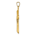 FJC Finejewelers 14 kt Two Tone Gold Two-Tone Hollow Cross with Drape Charm 35 x 19 mm