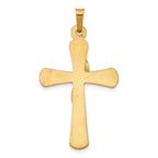 FJC Finejewelers 14 kt Two Tone Gold Two-Tone Hollow Cross with Drape Charm 35 x 19 mm