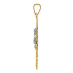 FJC Finejewelers 14 kt Two Tone Gold Cara Vaca Crucifix Charm 34 x 15 mm