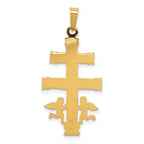 FJC Finejewelers 14 kt Two Tone Gold Cara Vaca Crucifix Charm 34 x 15 mm