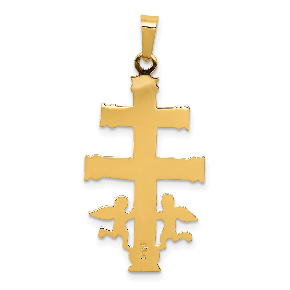 FJC Finejewelers 14 kt Two Tone Gold Cara Vaca Crucifix Charm 34 x 15 mm