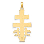 FJC Finejewelers 14 kt Two Tone Gold Cara Vaca Crucifix Charm 38 x 19 mm