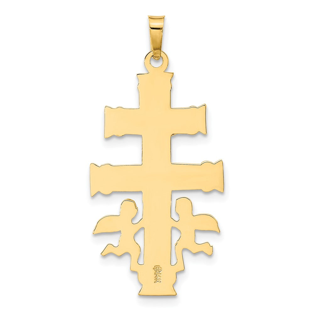 FJC Finejewelers 14 kt Two Tone Gold Cara Vaca Crucifix Charm 38 x 19 mm