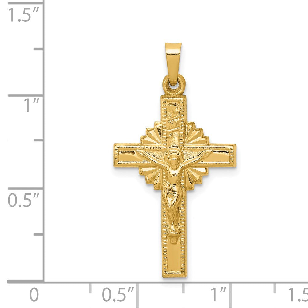 FJC Finejewelers 14 kt Yellow Gold INRI Hollow Crucifix Charm 33 x 17 mm