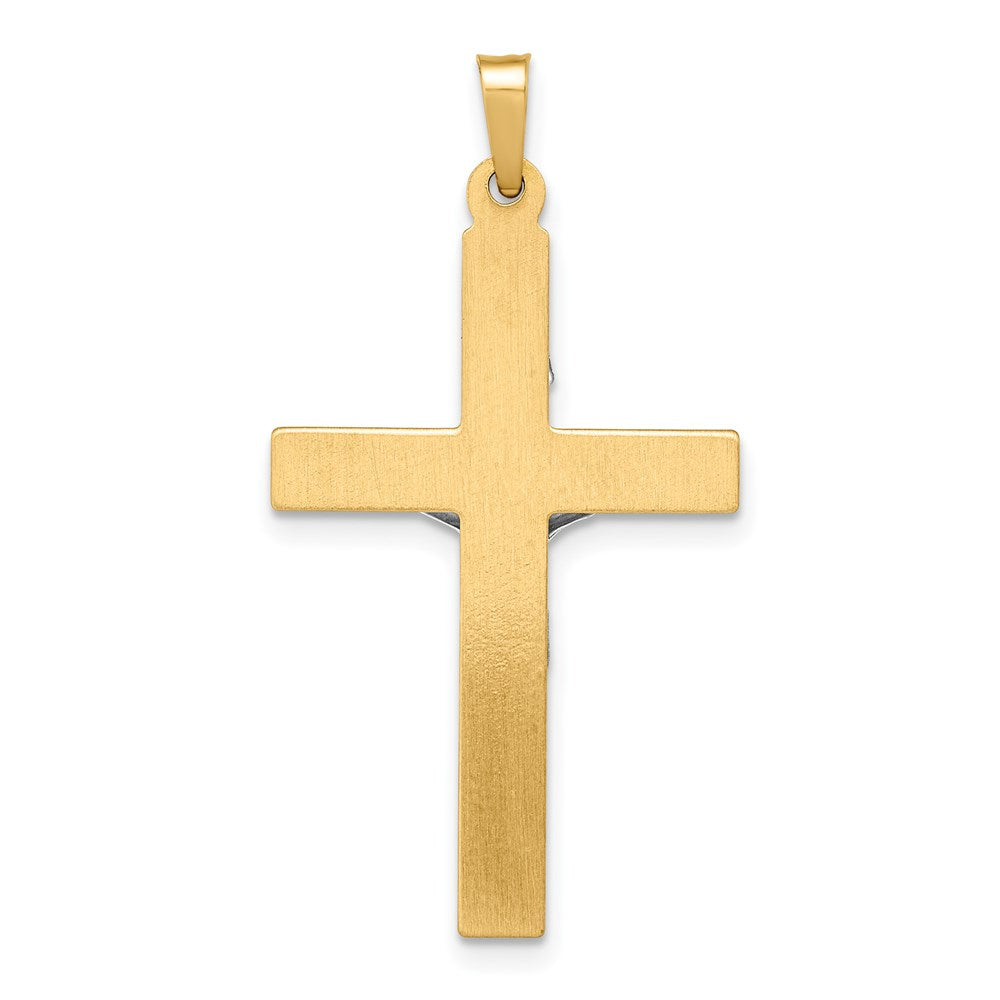 FJC Finejewelers 14 kt Two Tone Gold INRI Hollow Crucifix Charm 39 x 20 mm