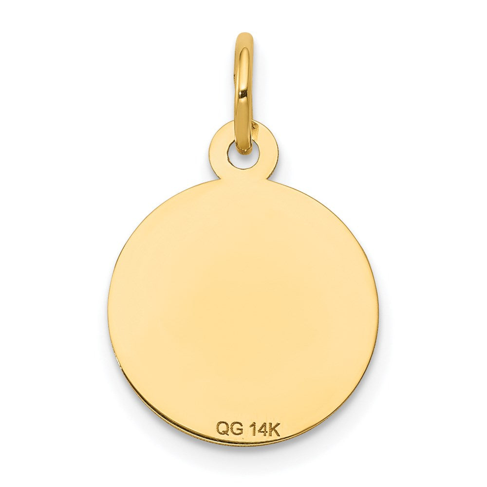 FJC Finejewelers 14 kt Yellow Gold Holy Communion Disc Charm 20 x 13 mm
