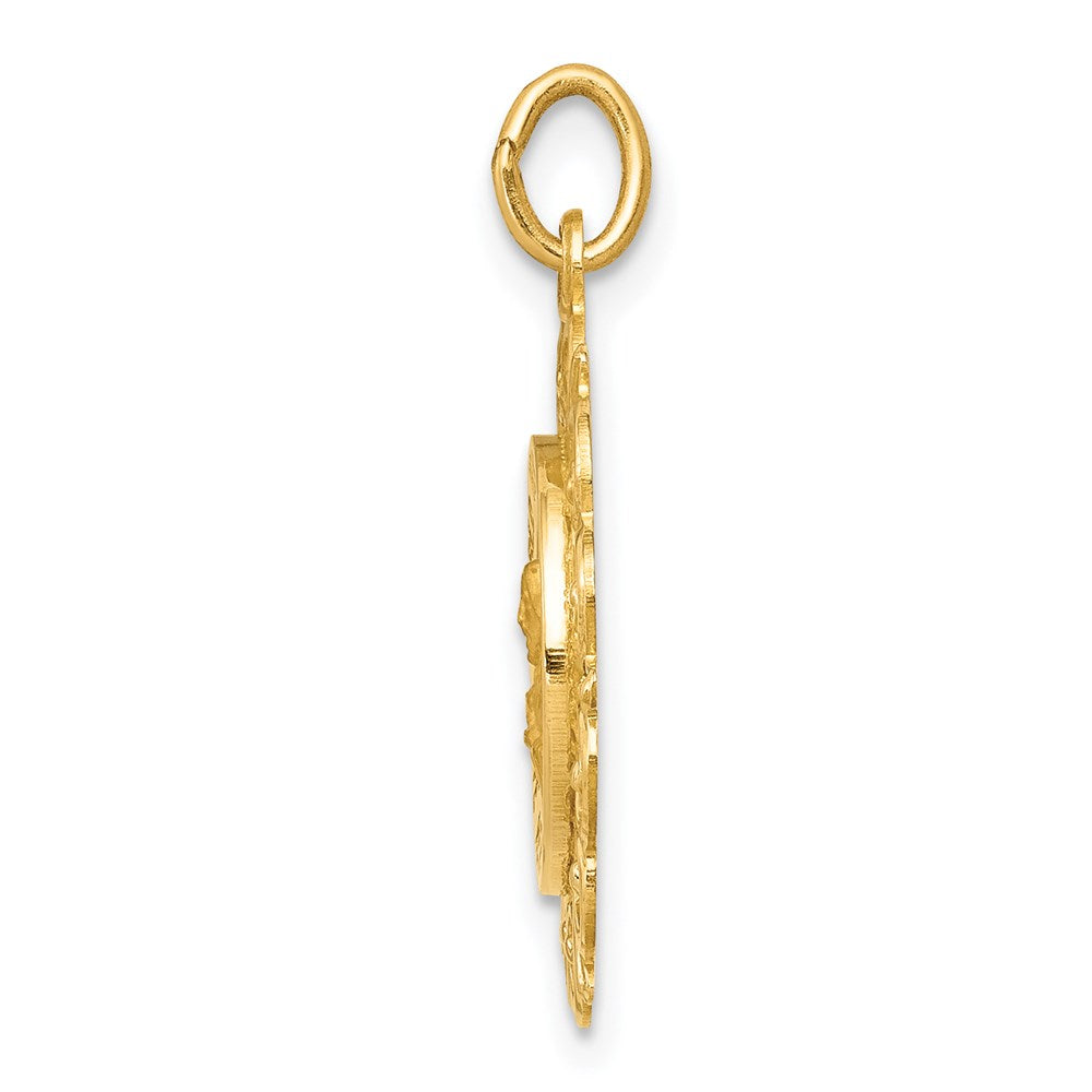 FJC Finejewelers 14 kt Yellow Gold Sacred Heart of Jesus Medal Charm 23 x 18 mm