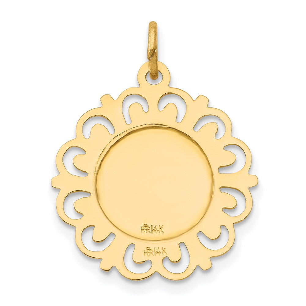 FJC Finejewelers 14 kt Yellow Gold Sacred Heart of Jesus Medal Charm 23 x 18 mm