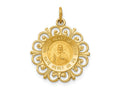 FJC Finejewelers 14 kt Yellow Gold Sacred Heart of Jesus Medal Charm 23 x 18 mm