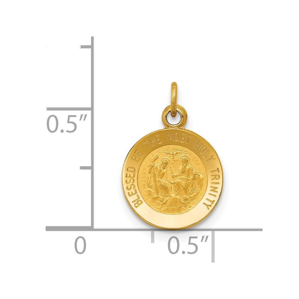 FJC Finejewelers 14 kt Yellow Gold Holy Trinity Medal Charm 16 x 11 mm