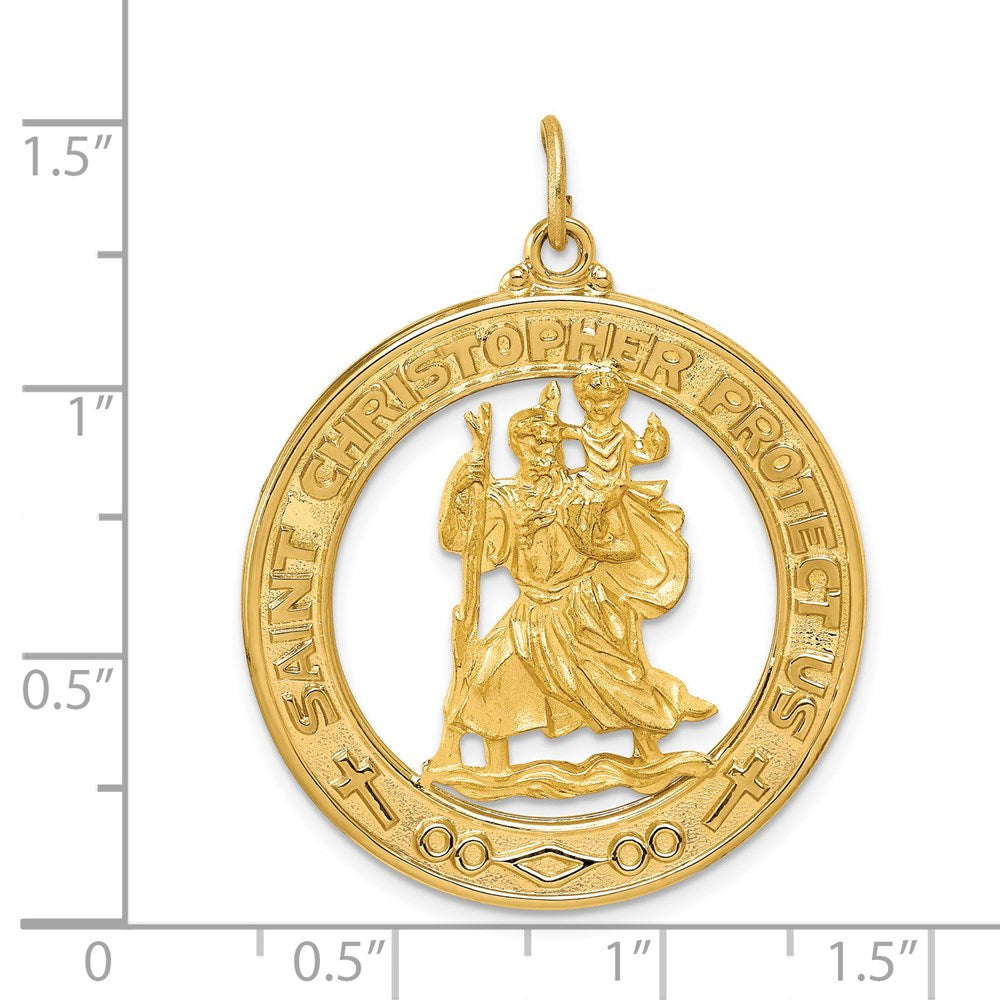 FJC Finejewelers 14 kt Yellow Gold Saint Christopher Medal Charm 38 x 30 mm