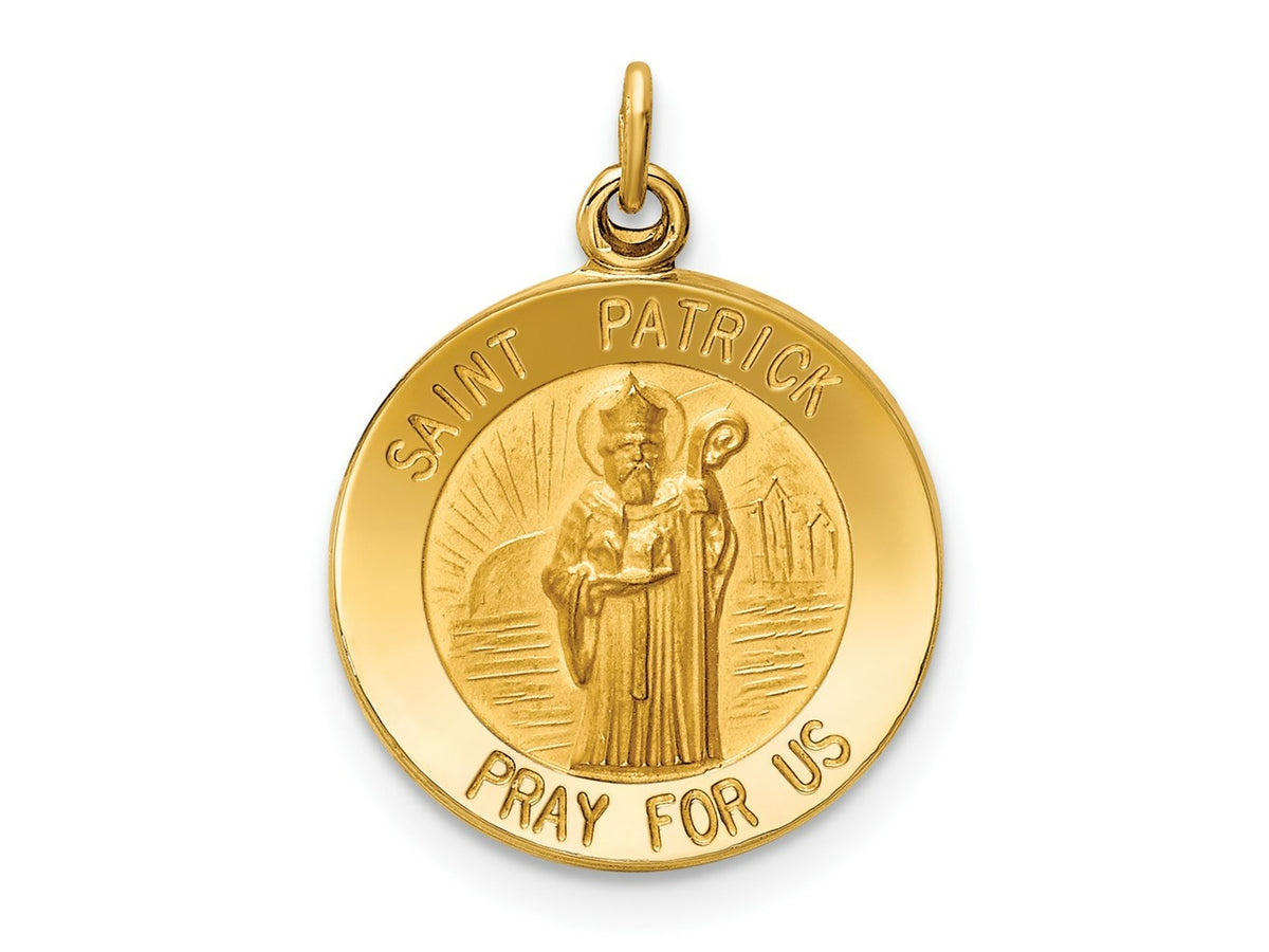FJC Finejewelers 14 kt Yellow Gold Saint Patrick Medal Charm 23 x 15 mm