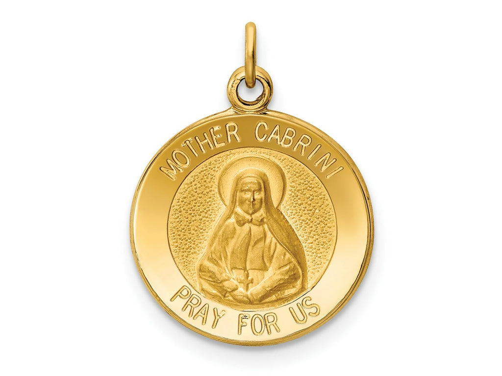 FJC Finejewelers 14 kt Yellow Gold Mother Cabrini Medal Charm 19 x 15 mm