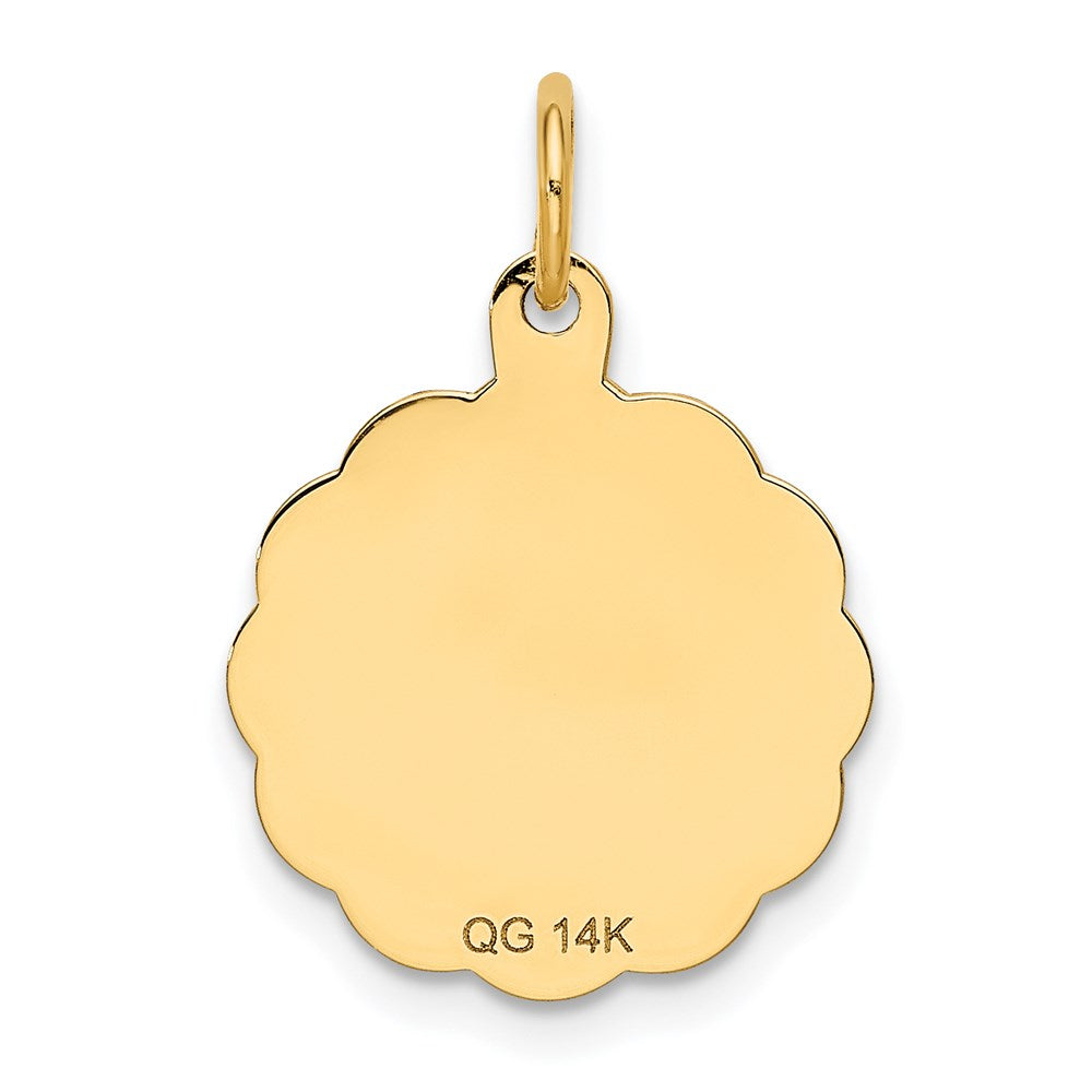 FJC Finejewelers 14 kt Yellow Gold Solid Star of David Disc Charm 21 x 16 mm