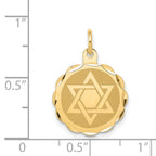 FJC Finejewelers 14 kt Yellow Gold Solid Star of David Disc Charm 21 x 16 mm