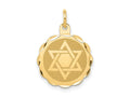 FJC Finejewelers 14 kt Yellow Gold Solid Star of David Disc Charm 21 x 16 mm