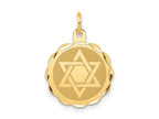 FJC Finejewelers 14 kt Yellow Gold Solid Star of David Disc Charm 21 x 16 mm