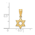 FJC Finejewelers 14 kt Yellow Gold Star of David Charm 17 x 10 mm