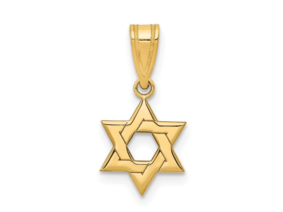 FJC Finejewelers 14 kt Yellow Gold Star of David Charm 17 x 10 mm
