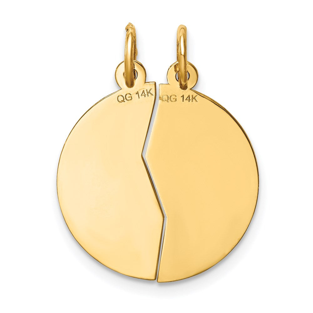 FJC Finejewelers 14 kt Yellow Gold 2-piece Mizpah Charm 26 x 20 mm