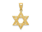 FJC Finejewelers 14 kt Yellow Gold Solid Satin Star of David Charm 24 x 16 mm
