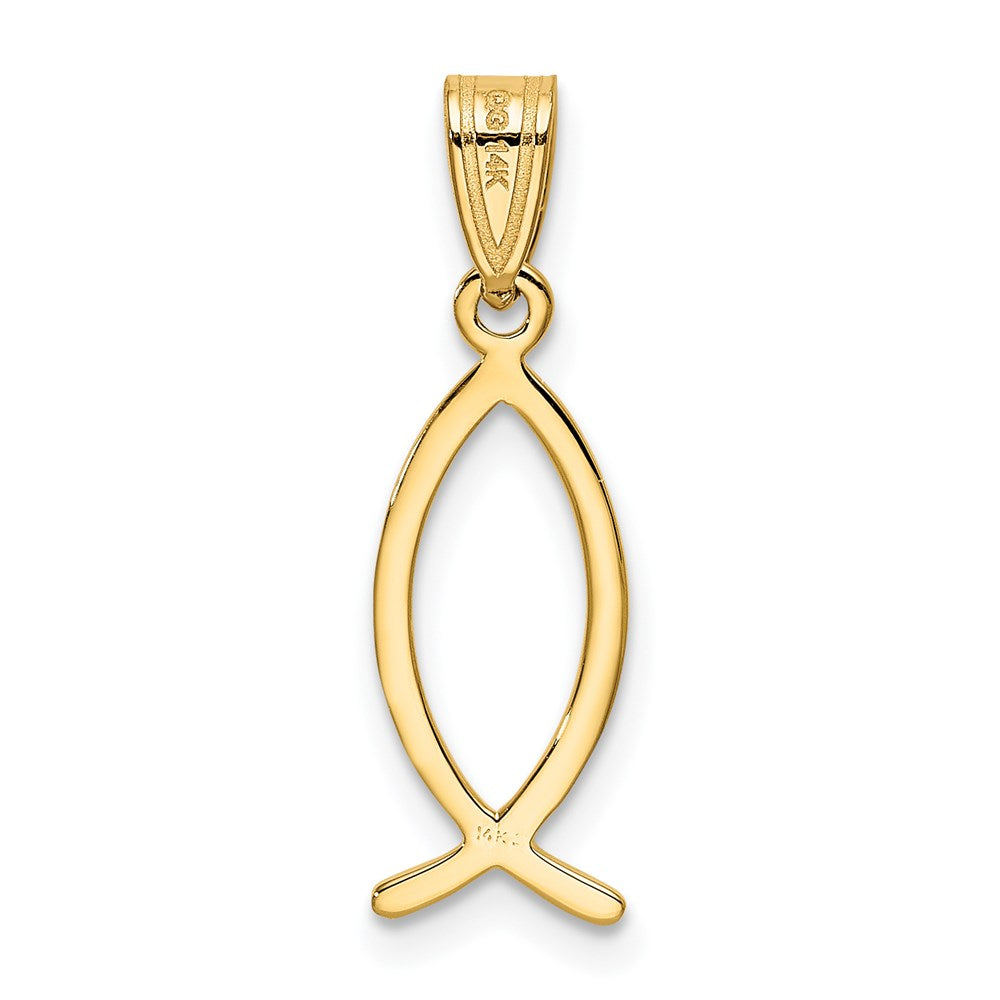 FJC Finejewelers 14 kt Yellow Gold Ichthus Fish Charm 23 x 8 mm