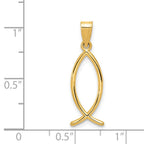 FJC Finejewelers 14 kt Yellow Gold Ichthus Fish Charm 26 x 9 mm