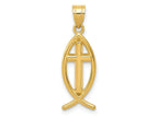 FJC Finejewelers 14 kt Yellow Gold Ichthus Fish Charm 26 x 9 mm