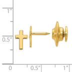 FJC Finejewelers 14 kt Yellow Gold Tie Clip Cross Tie Tac 10 x 5 mm