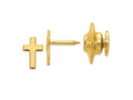 FJC Finejewelers 14 kt Yellow Gold Tie Clip Cross Tie Tac 10 x 5 mm