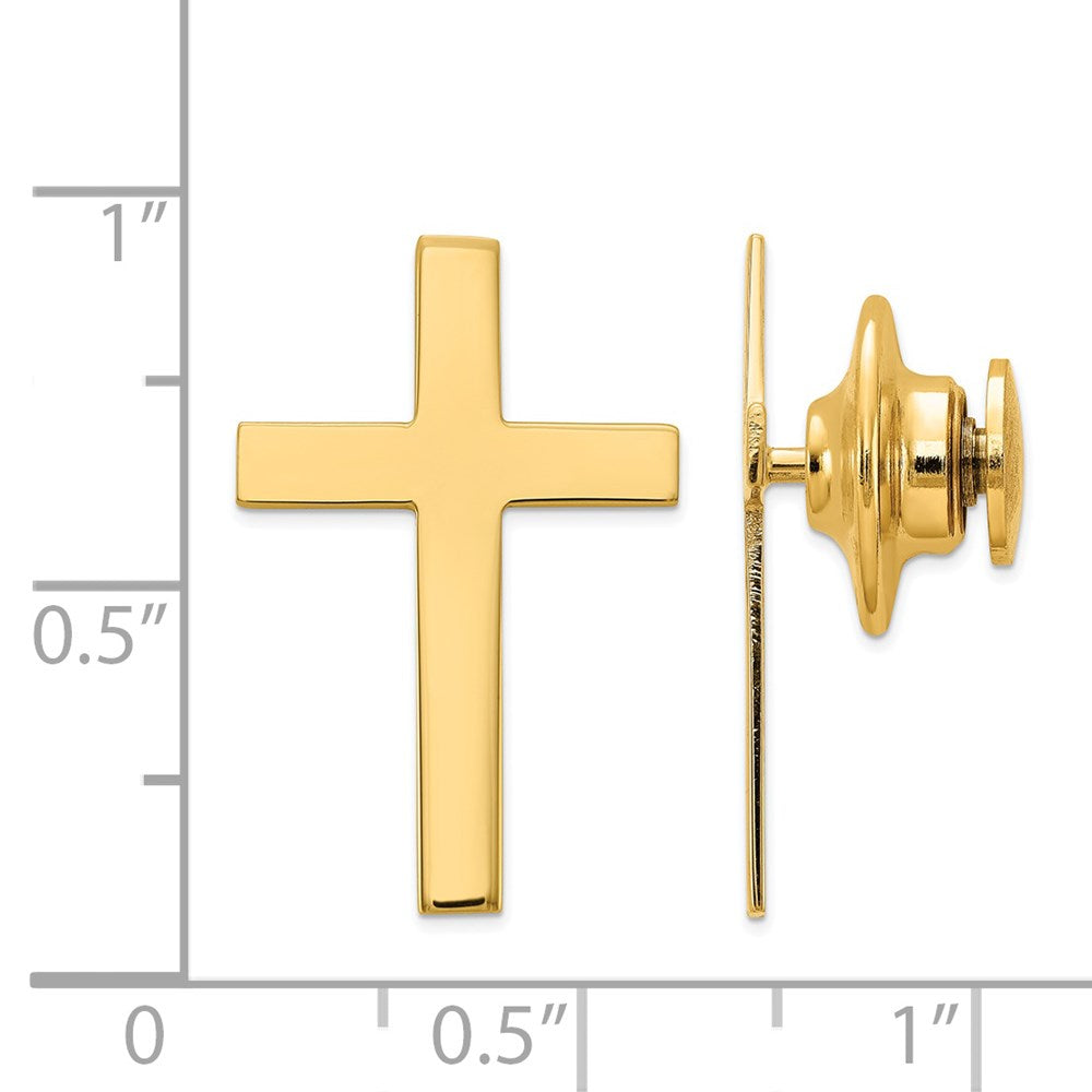 FJC Finejewelers 14 kt Yellow Gold Tie Clip Cross Tie Tac 22 x 15 mm