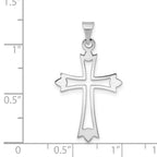 FJC Finejewelers 14 kt White Gold Budded Cross Charm 30 mm x 17 mm