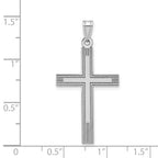 FJC Finejewelers 14 kt White Gold White Laser Etched Cross Charm 37 x 20 mm