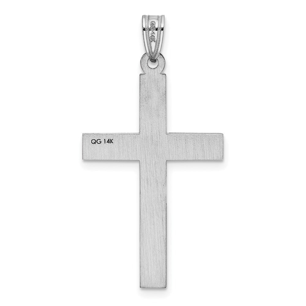 FJC Finejewelers 14 kt White Gold White Laser Etched Cross Charm 37 x 20 mm