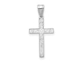 FJC Finejewelers 14 kt White Gold White Floral Cross Charm 25 x 12 mm