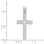 FJC Finejewelers 14 kt White Gold White Floral Cross Charm 29 x 14 mm