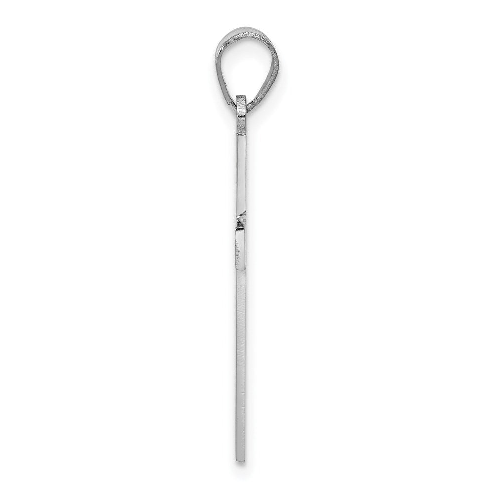 FJC Finejewelers 14 kt White Gold White Floral Cross Charm 29 x 14 mm