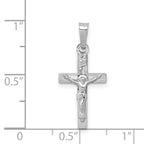 FJC Finejewelers 14 kt White Gold INRI Crucifix Charm Cross 25 mm x 12 mm