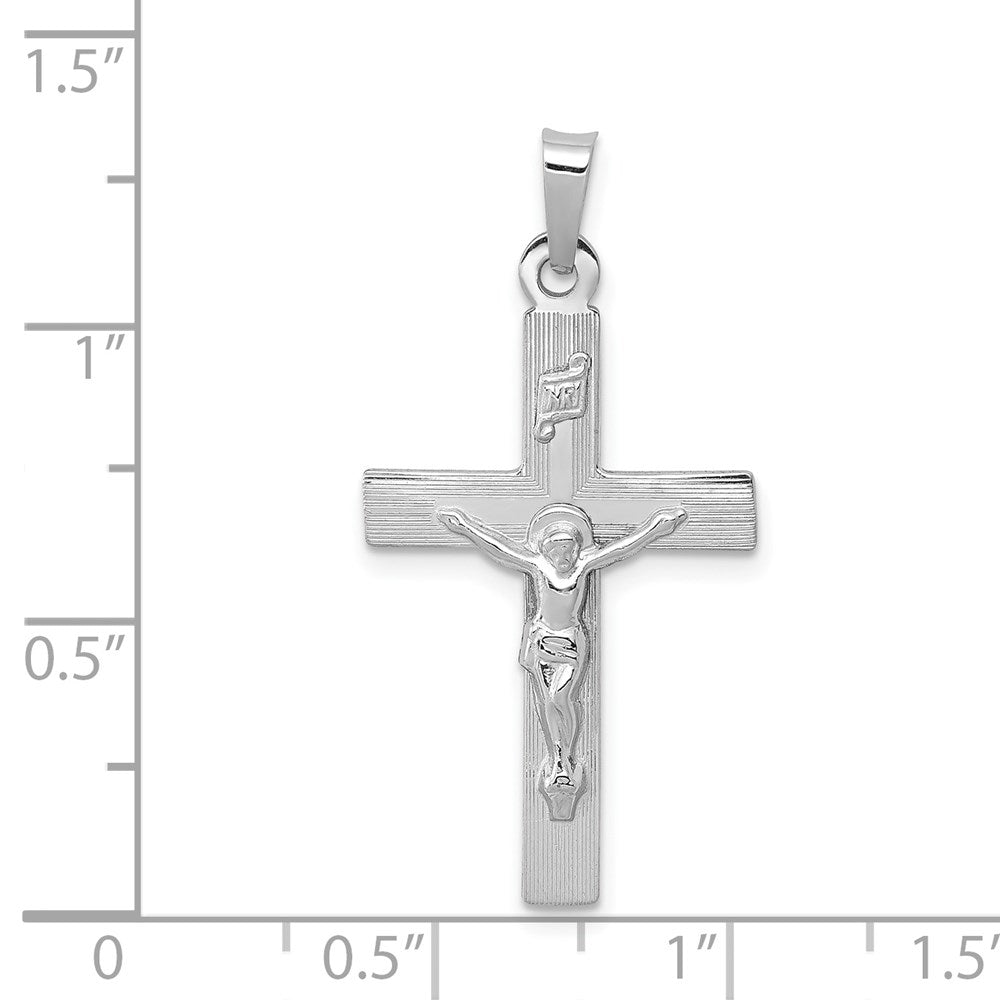 FJC Finejewelers 14 kt White Gold INRI Crucifix Cross Charm 33 mm x 19 mm