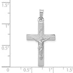 FJC Finejewelers 14 kt White Gold INRI Crucifix Cross Charm 33 mm x 19 mm