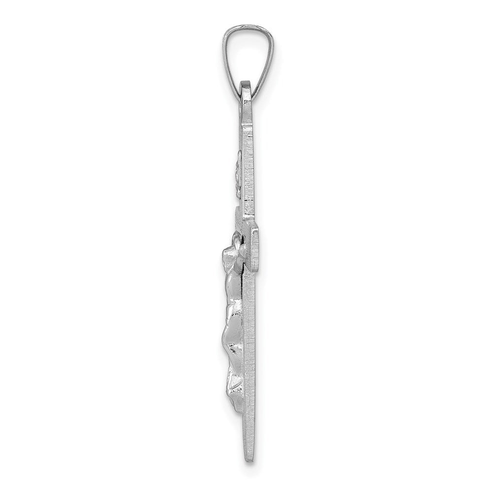 FJC Finejewelers 14 kt White Gold INRI Crucifix Cross Charm 33 mm x 19 mm