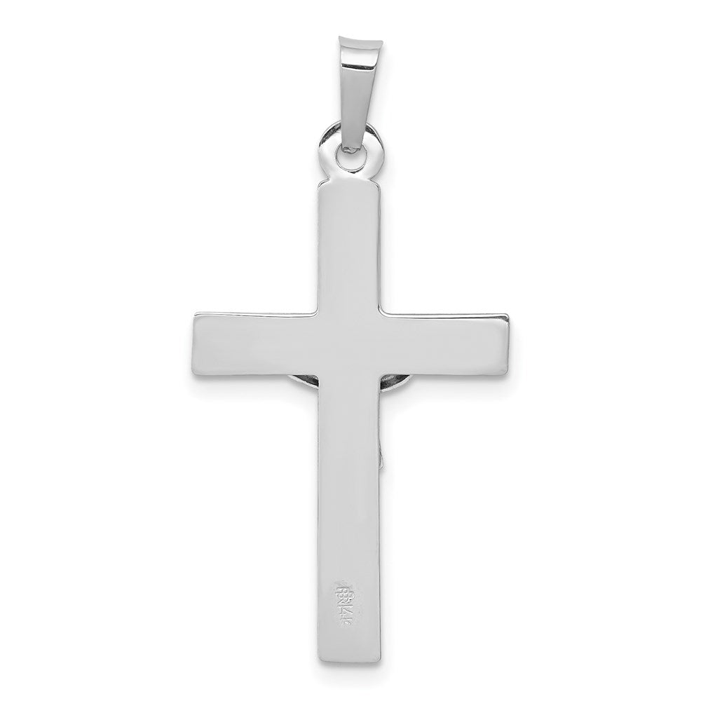FJC Finejewelers 14 kt White Gold INRI Crucifix Cross Charm 33 mm x 19 mm