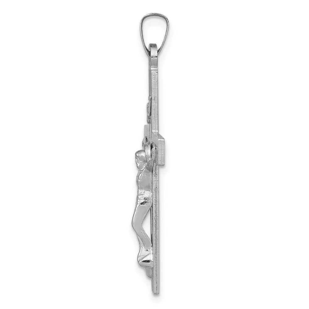 FJC Finejewelers 14 kt White Gold INRI Crucifix Cross Charm 37 mm x 20 mm