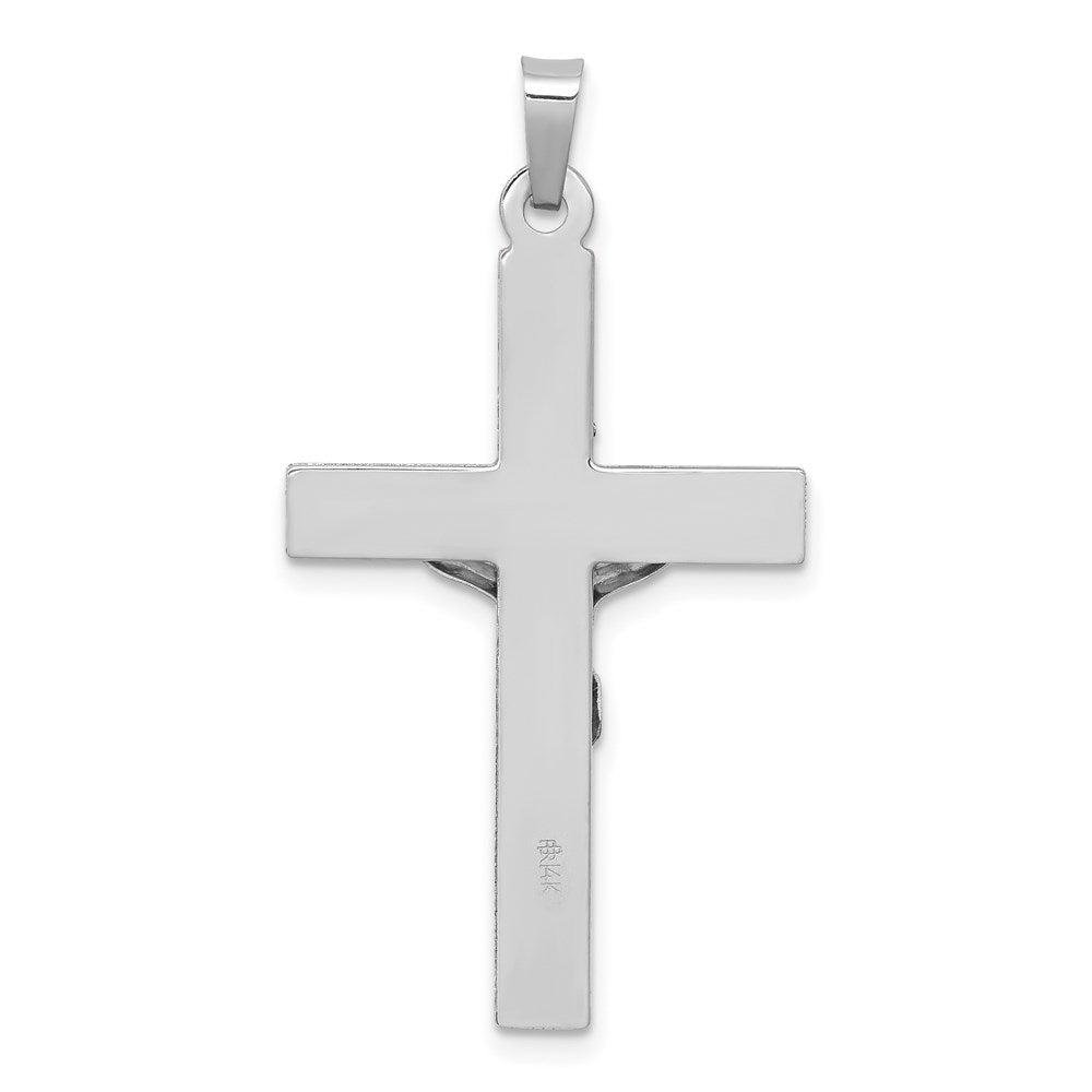 FJC Finejewelers 14 kt White Gold INRI Crucifix Cross Charm 37 mm x 20 mm