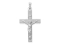 FJC Finejewelers 14 kt White Gold INRI Crucifix Cross Charm 37 mm x 20 mm