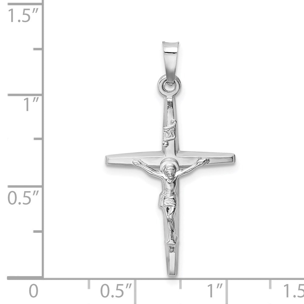 FJC Finejewelers 14 kt White Gold INRI Crucifix Cross Charm 34 mm x 19 mm