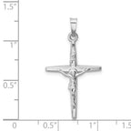 FJC Finejewelers 14 kt White Gold INRI Crucifix Cross Charm 34 mm x 19 mm